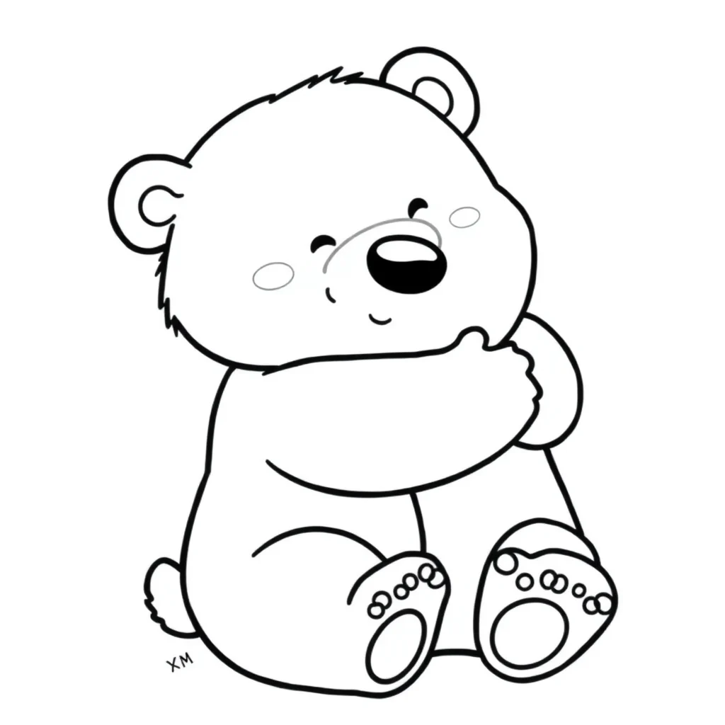 Bears a bear hugging — easy bears coloring page