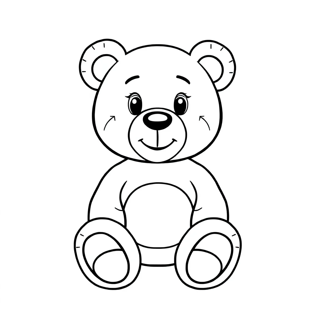 Bears a cute teddy bear — easy bears coloring page
