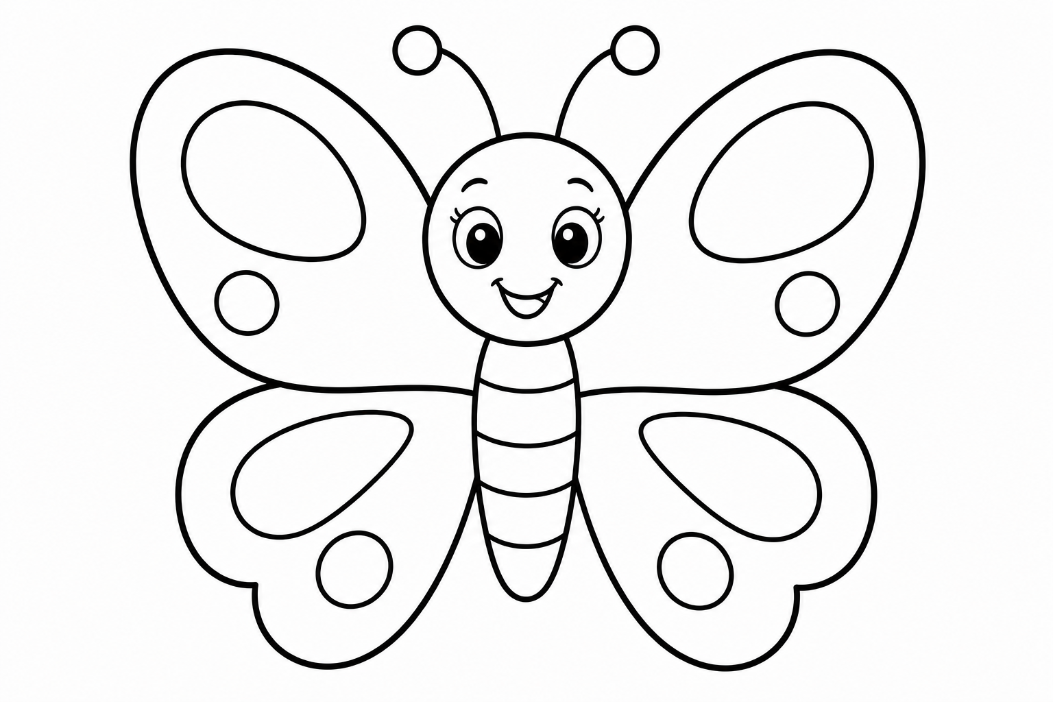 Butterflies cute simple — easy butterflies coloring page (ages 2–5)