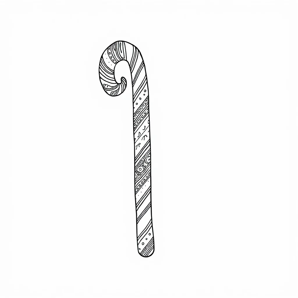 Candy a candy cane dancing — Candy coloring page