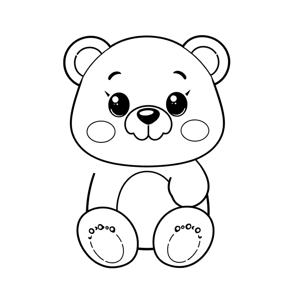 Candy a cute gummy bear — easy candy coloring page