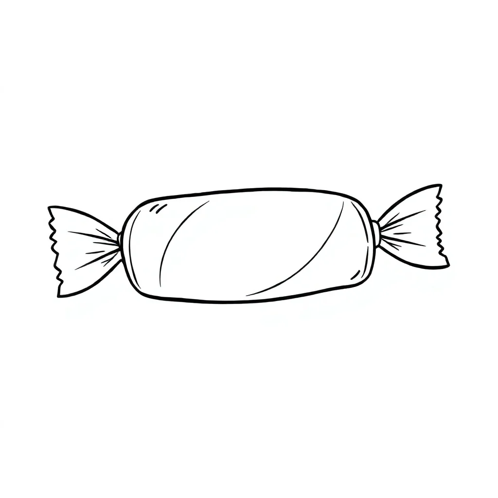 Candy a wrapped candy — Candy coloring page