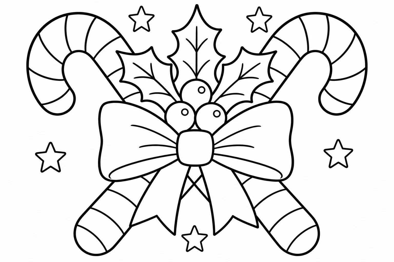Christmas candy canes — classic christmas coloring page
