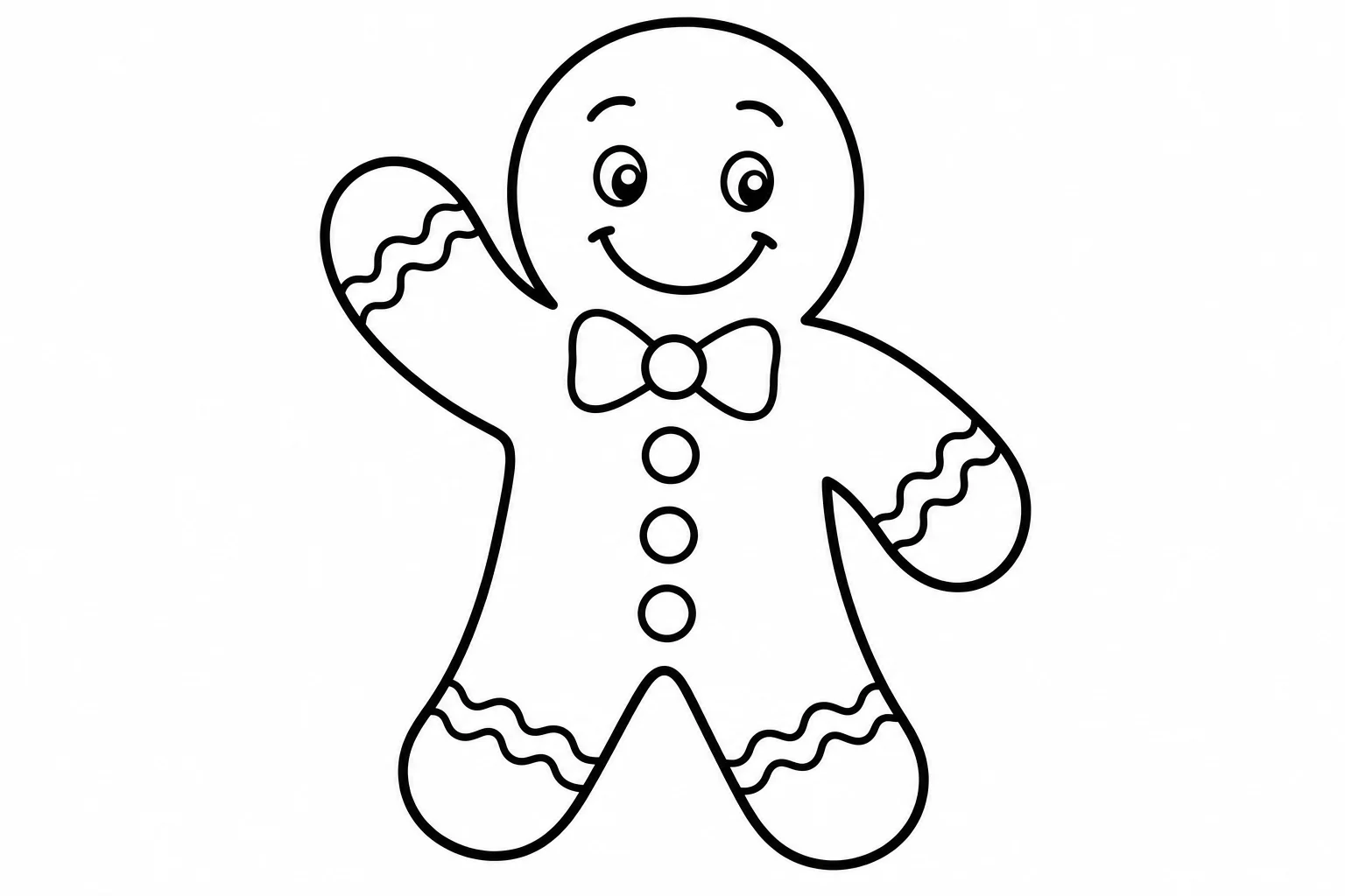 Christmas gingerbread man — Christmas coloring page