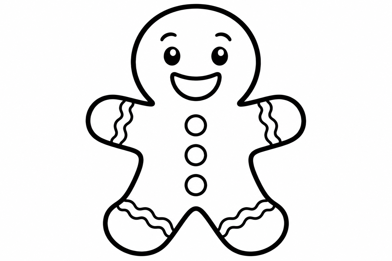 Christmas gingerbread simple — easy christmas coloring page