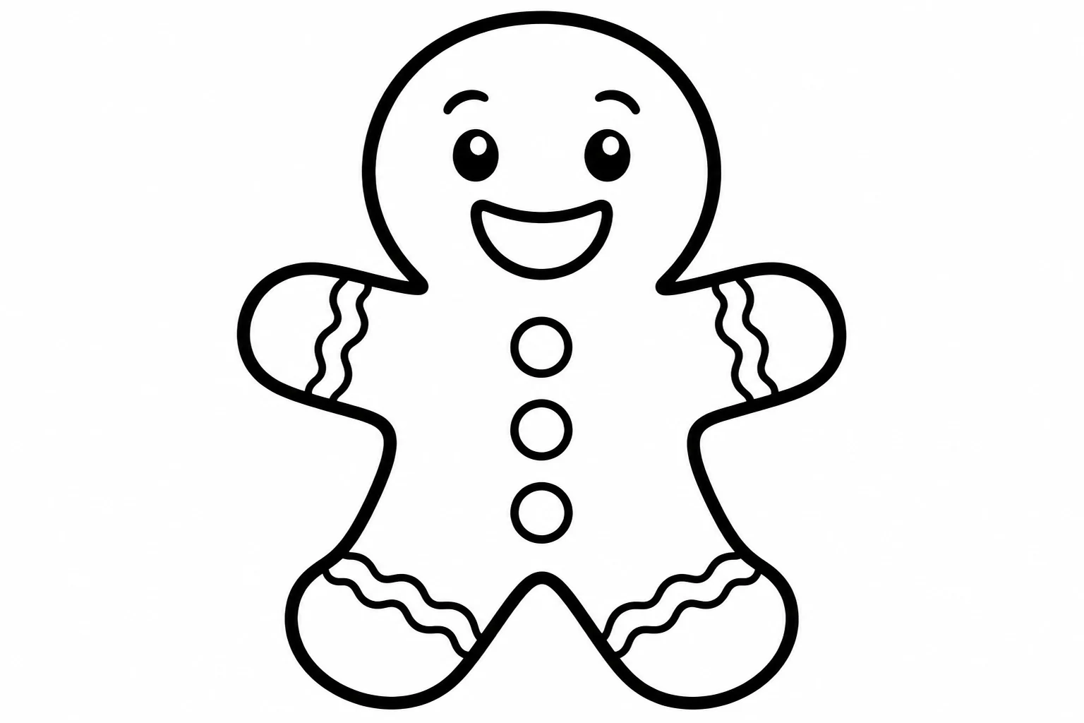 Christmas gingerbread simple — easy christmas coloring page