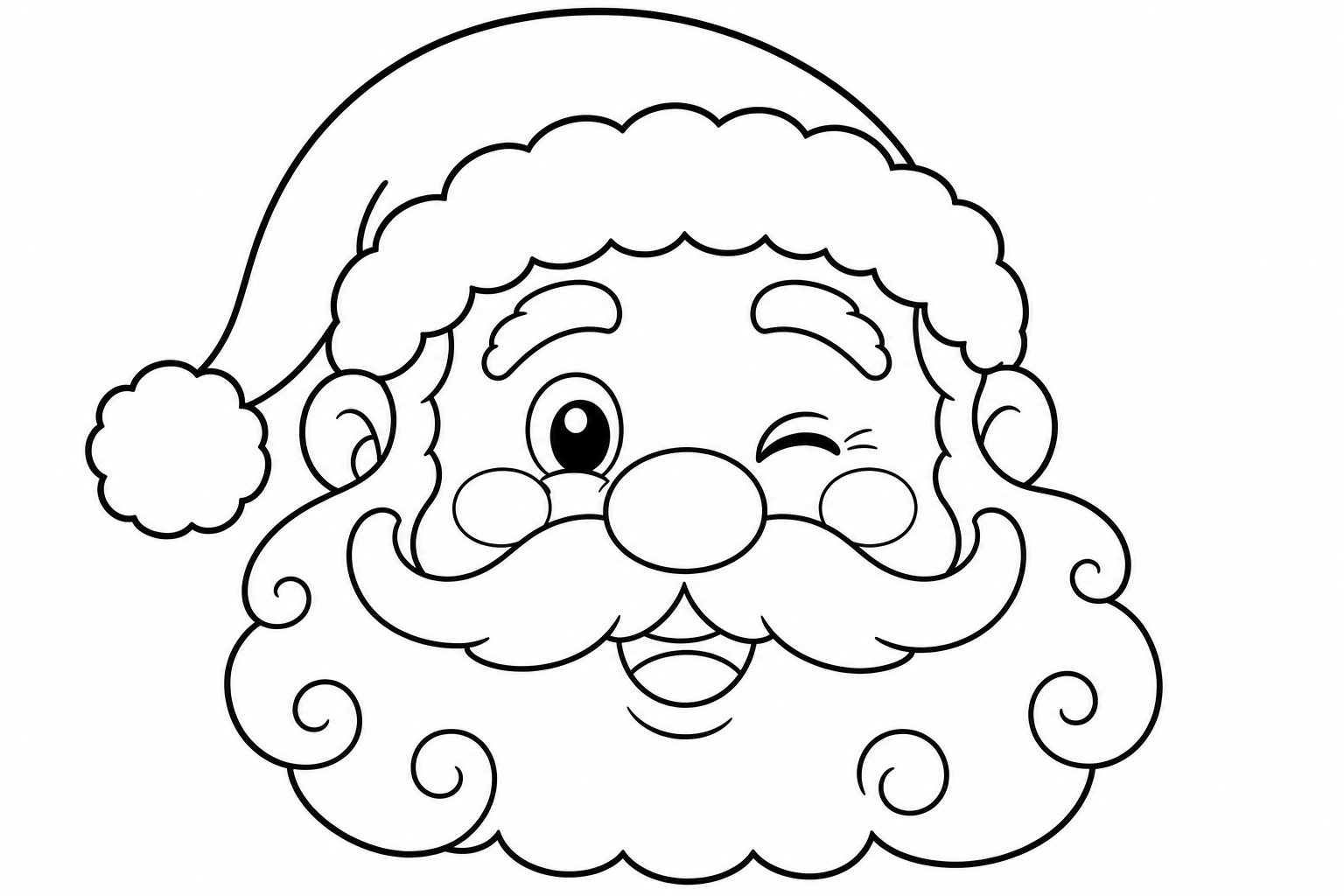 Christmas santa portrait — Christmas coloring page
