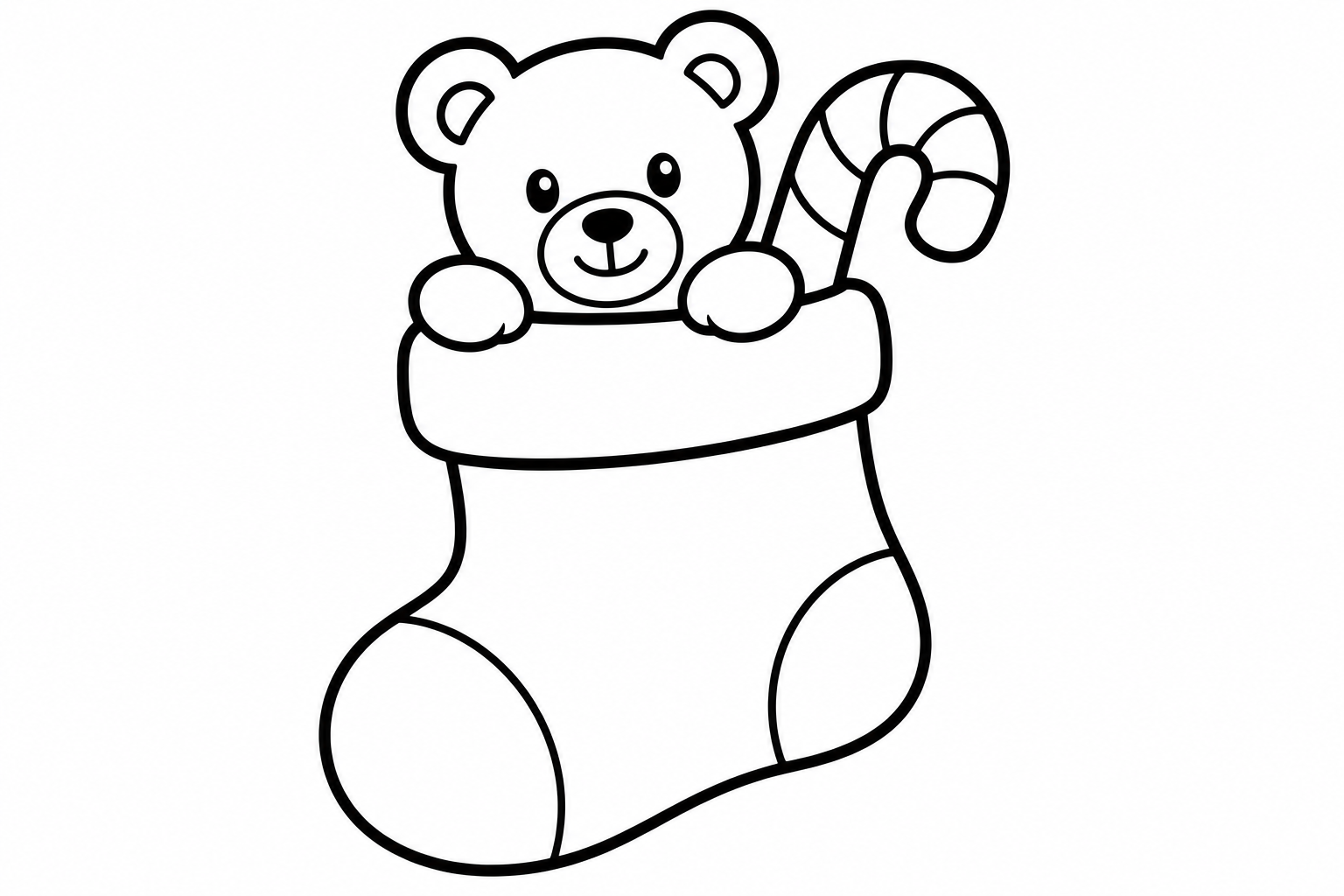 Christmas stocking simple — easy christmas coloring page