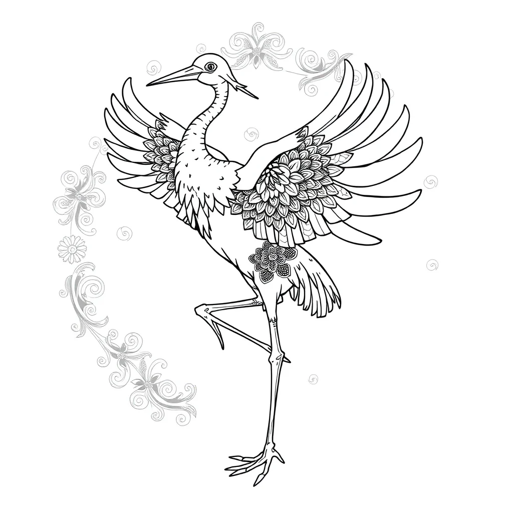 Construction a crane dancing — Construction Vehicles coloring page