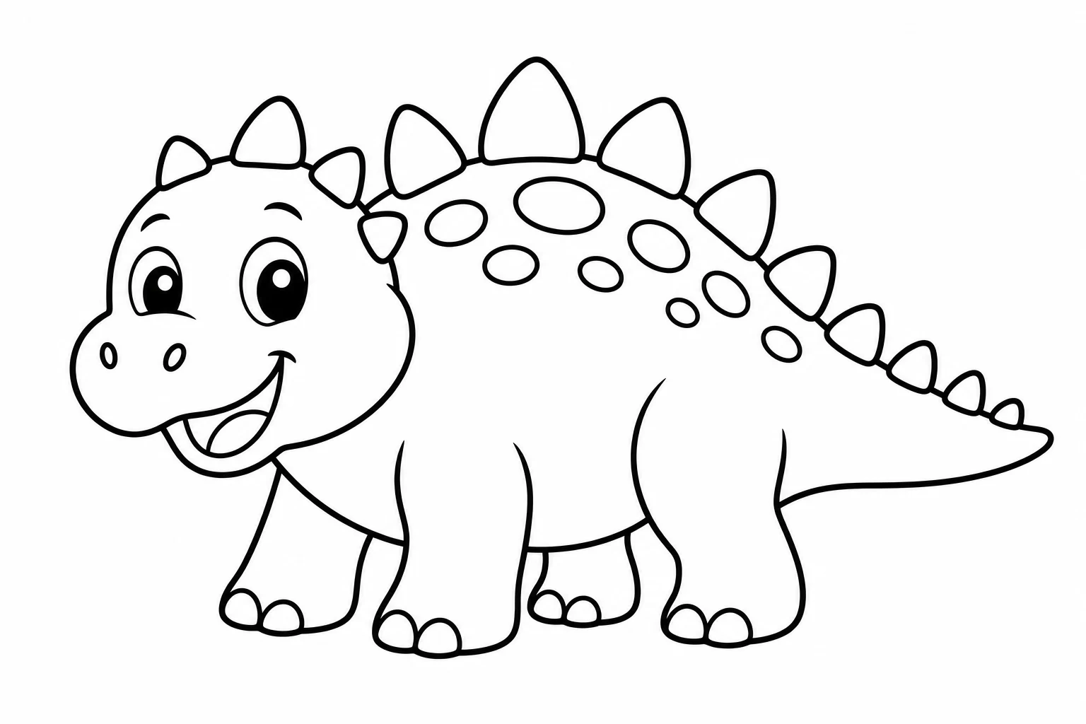 Dinosaurs spiky — easy dinosaurs coloring page