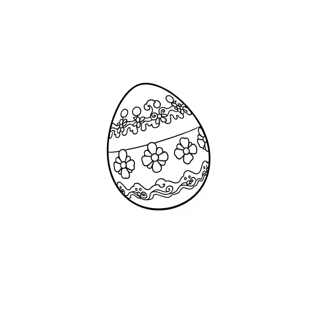 Easter a decorated easter egg flying — easy easter coloring page