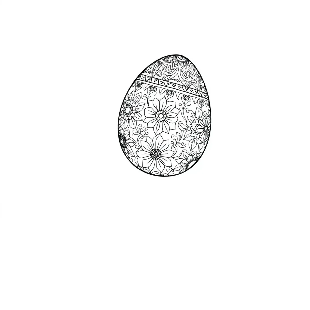 Easter a decorated easter egg leaping mid air — detailed easter coloring page