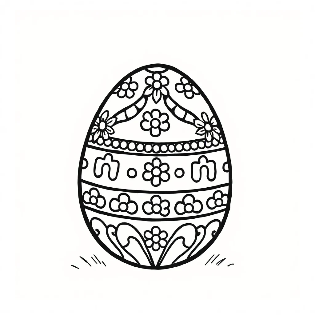 Easter a decorated easter egg — Easter coloring page