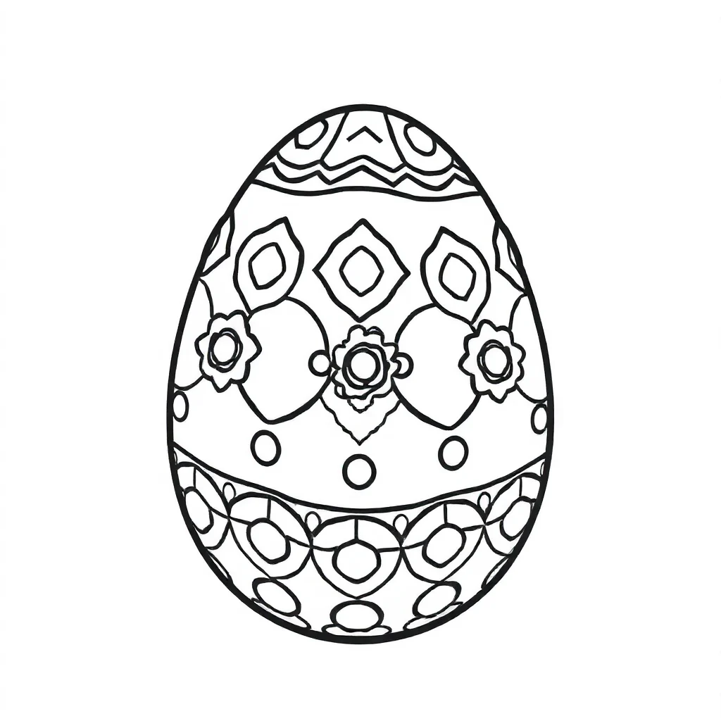 Easter a patterned easter egg — easy easter coloring page
