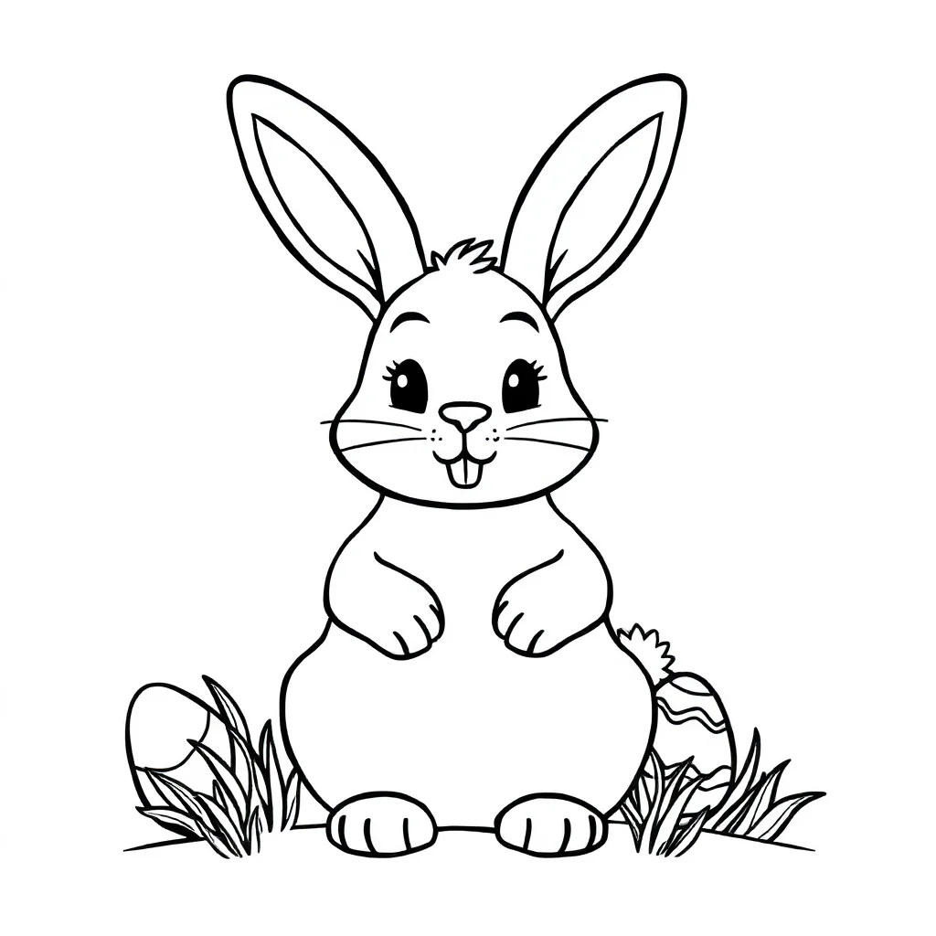 Easter an easter bunny — Easter coloring page