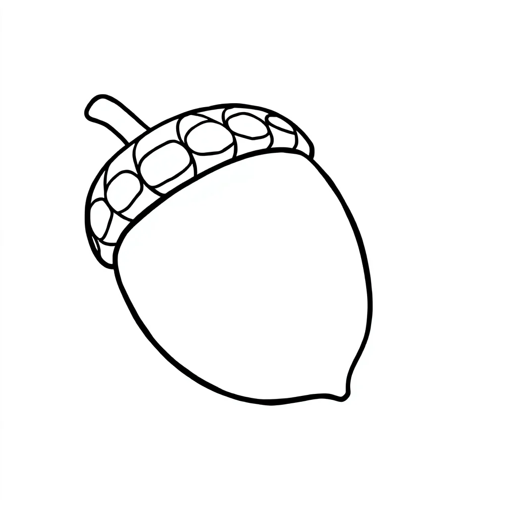 Fall an acorn — easy fall coloring page
