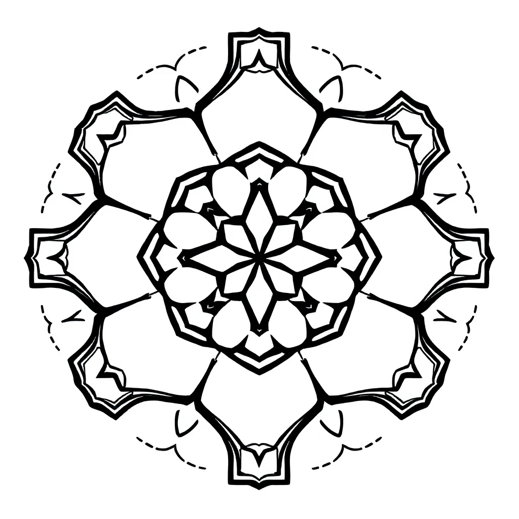 Geometric a symmetrical geometric design — easy geometric patterns coloring page