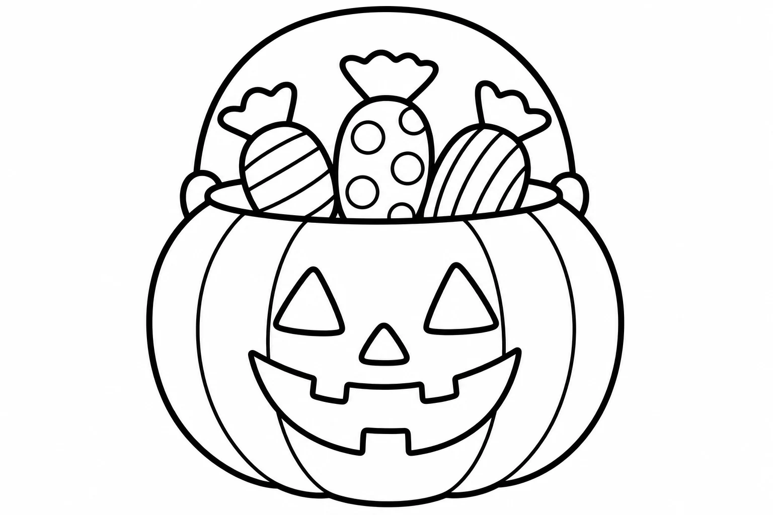 Halloween candy bucket simple — easy halloween coloring page