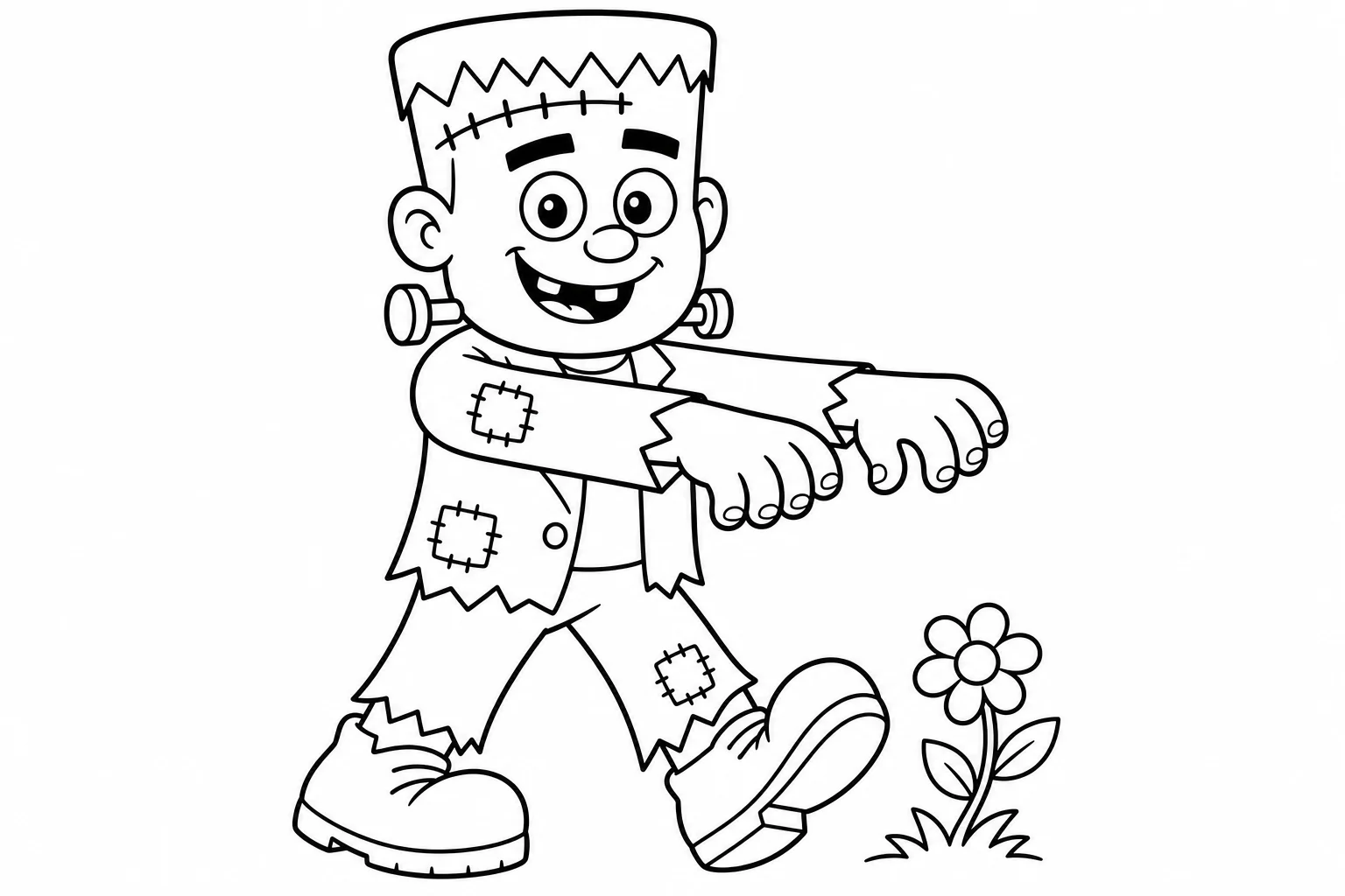 Halloween frankenstein — Halloween coloring page