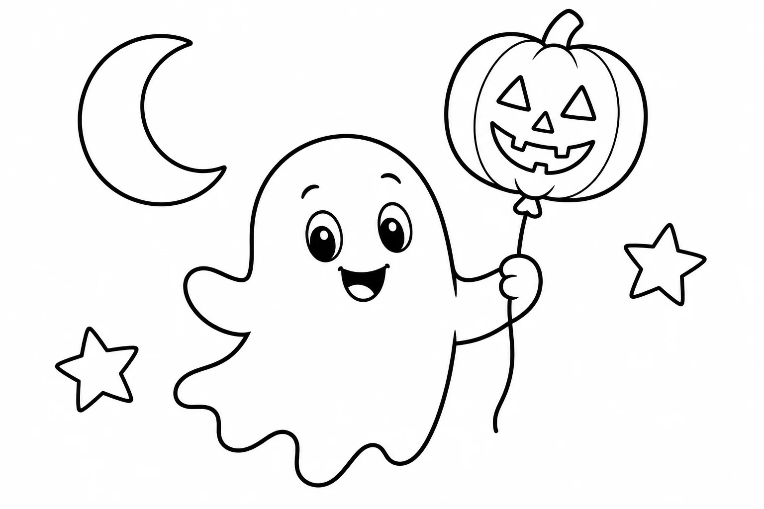 Halloween ghost balloon — Halloween coloring page