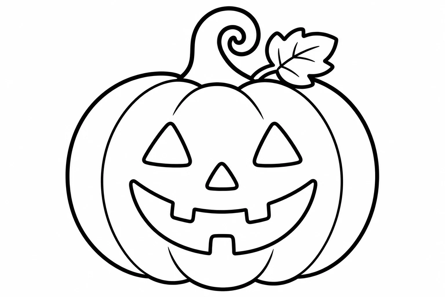 Halloween happy pumpkin simple — easy halloween coloring page