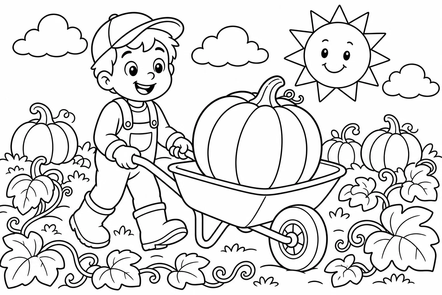 Halloween pumpkin patch — Halloween coloring page