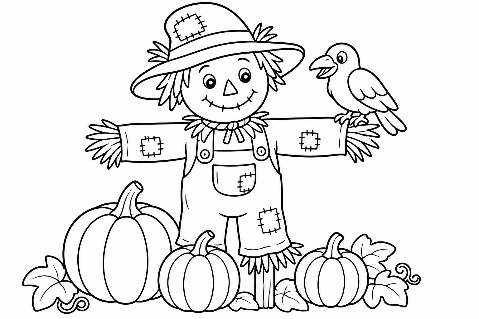 Halloween scarecrow — Halloween coloring page