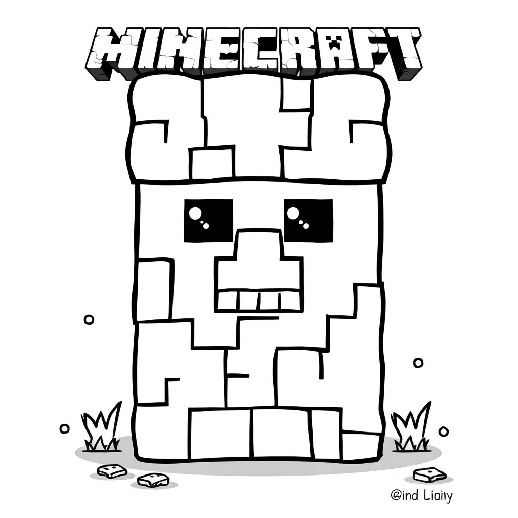 Minecraft a minecraft creeper character — Minecraft coloring page