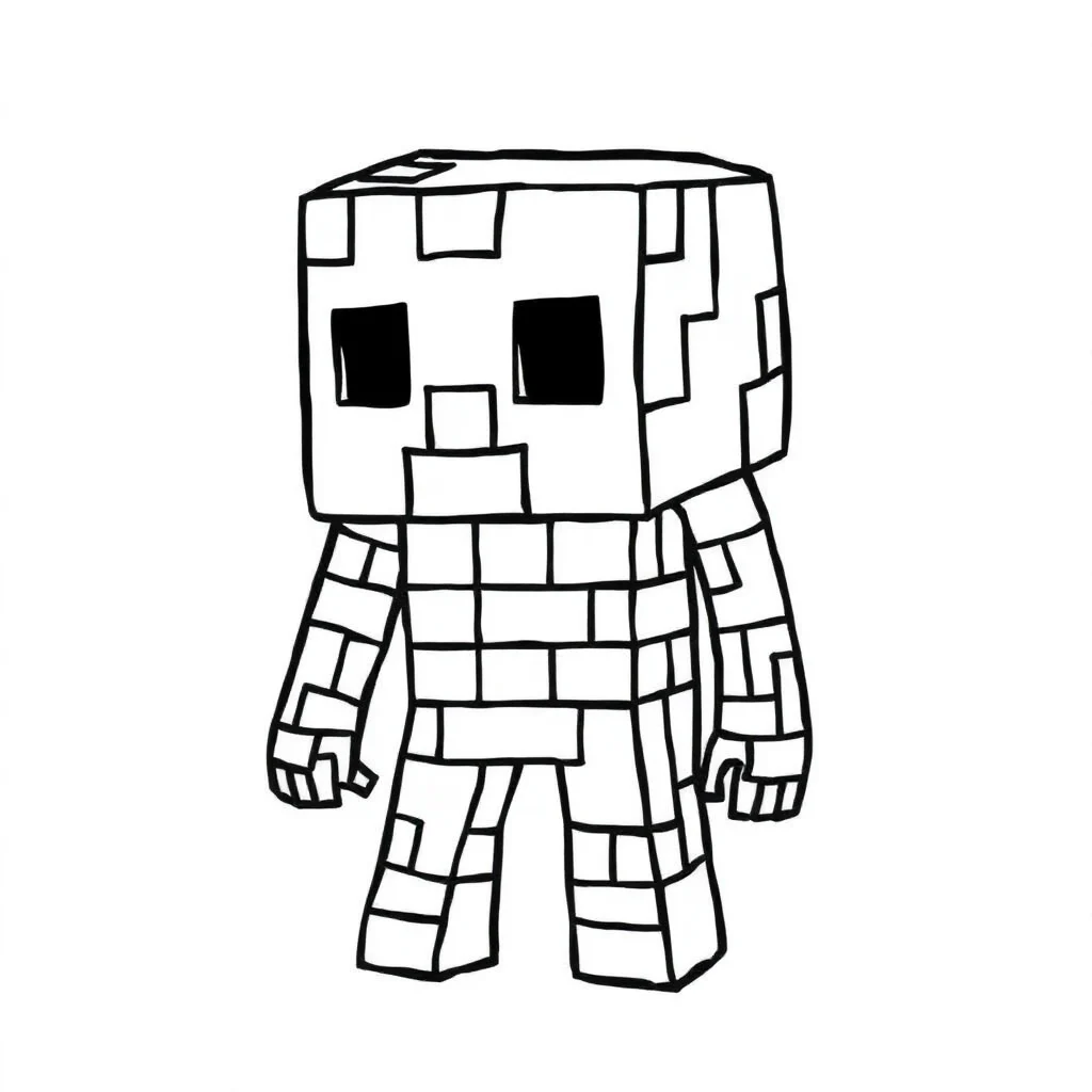 Minecraft a minecraft enderman — easy minecraft coloring page