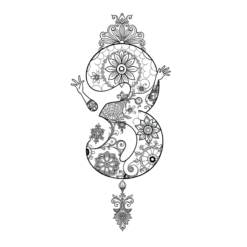 Numbers a bubble number dancing — Numbers coloring page