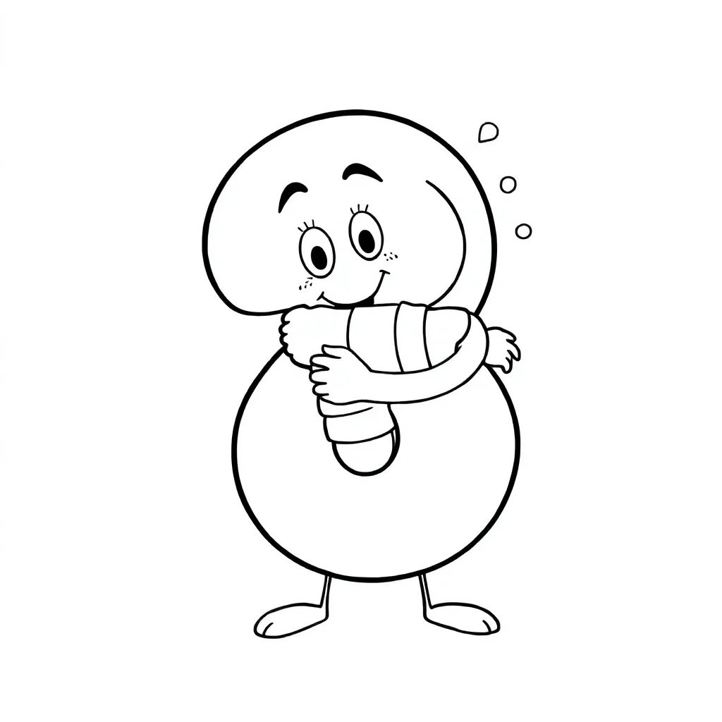 Numbers a bubble number hugging a friend — easy numbers coloring page