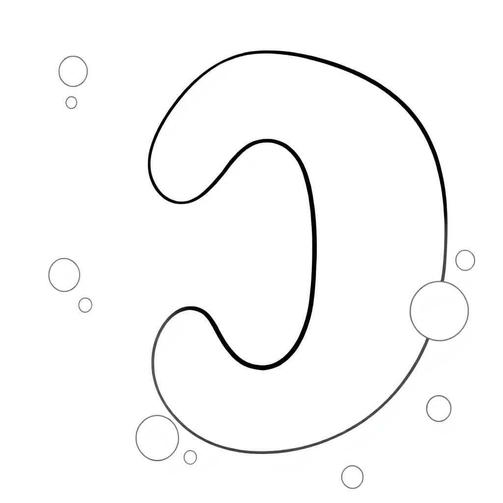 Numbers a bubble number — Numbers coloring page
