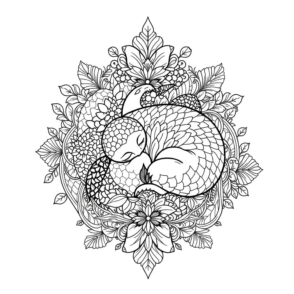 Numbers a number with objects to count sleeping curled up — detailed numbers coloring page