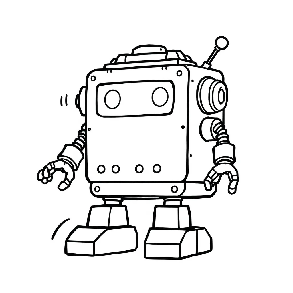 Robots a boxy robot — Robots coloring page
