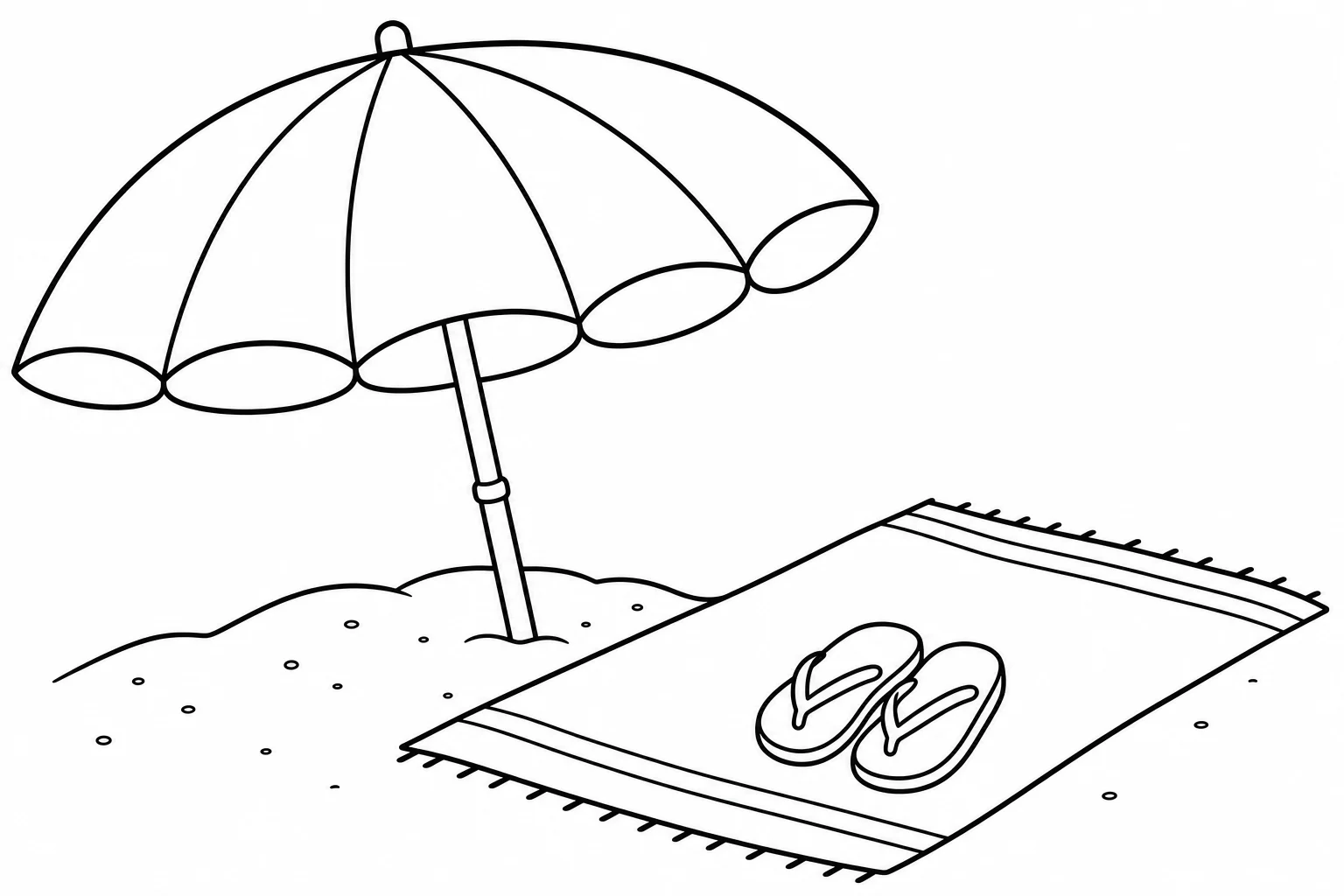 Summer beach umbrella — easy summer coloring page