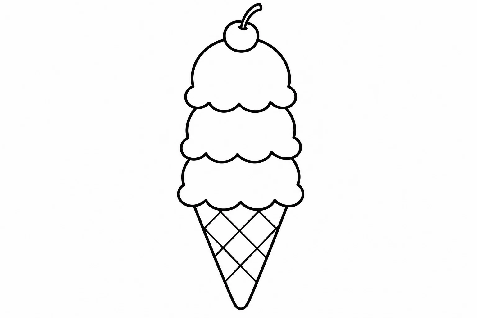 Summer ice cream cone — Summer coloring page