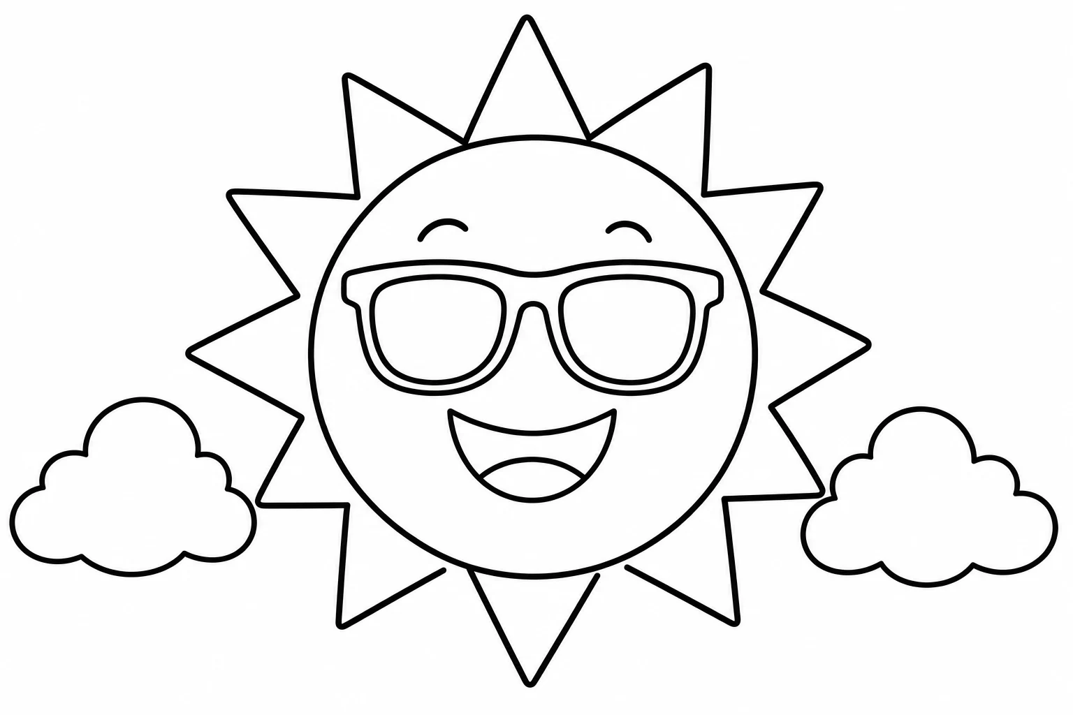 Summer sun sunglasses — Summer coloring page