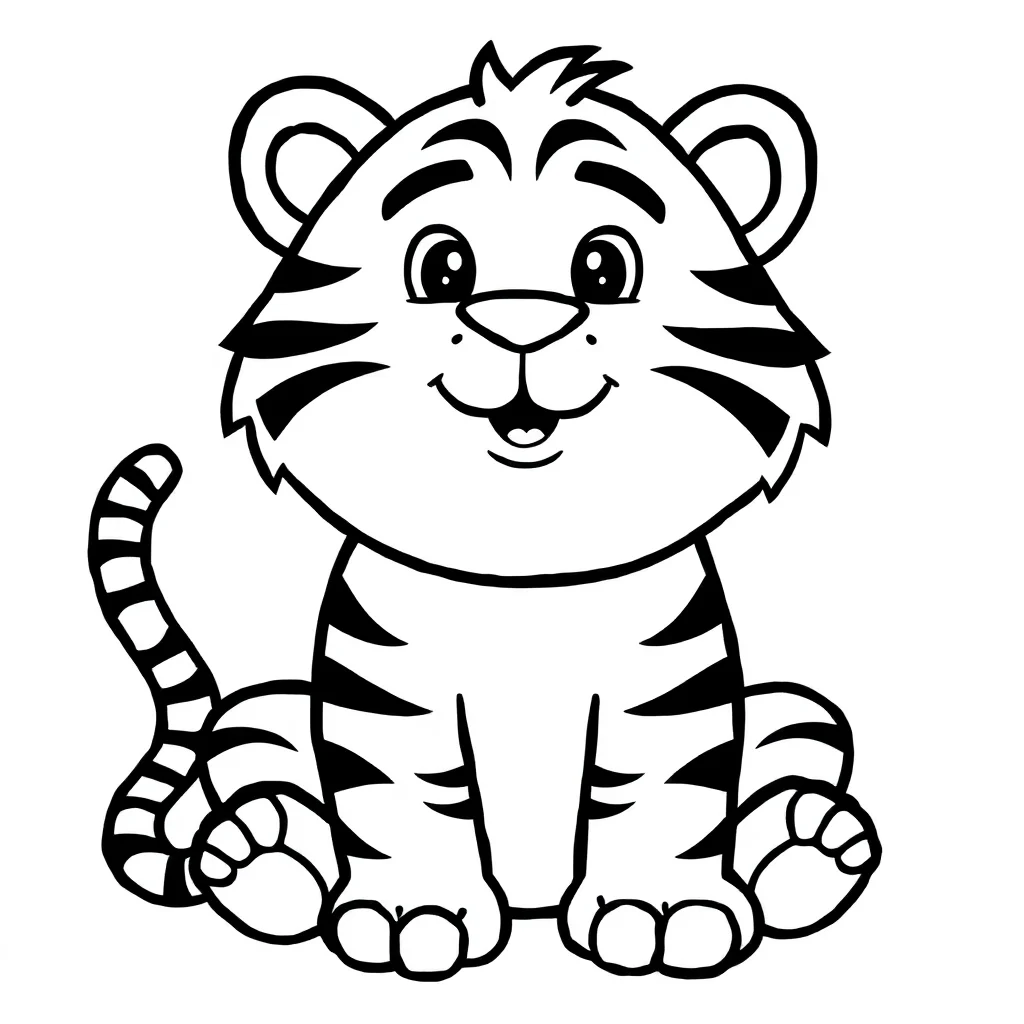 Tigers a friendly tiger — Tigers coloring page