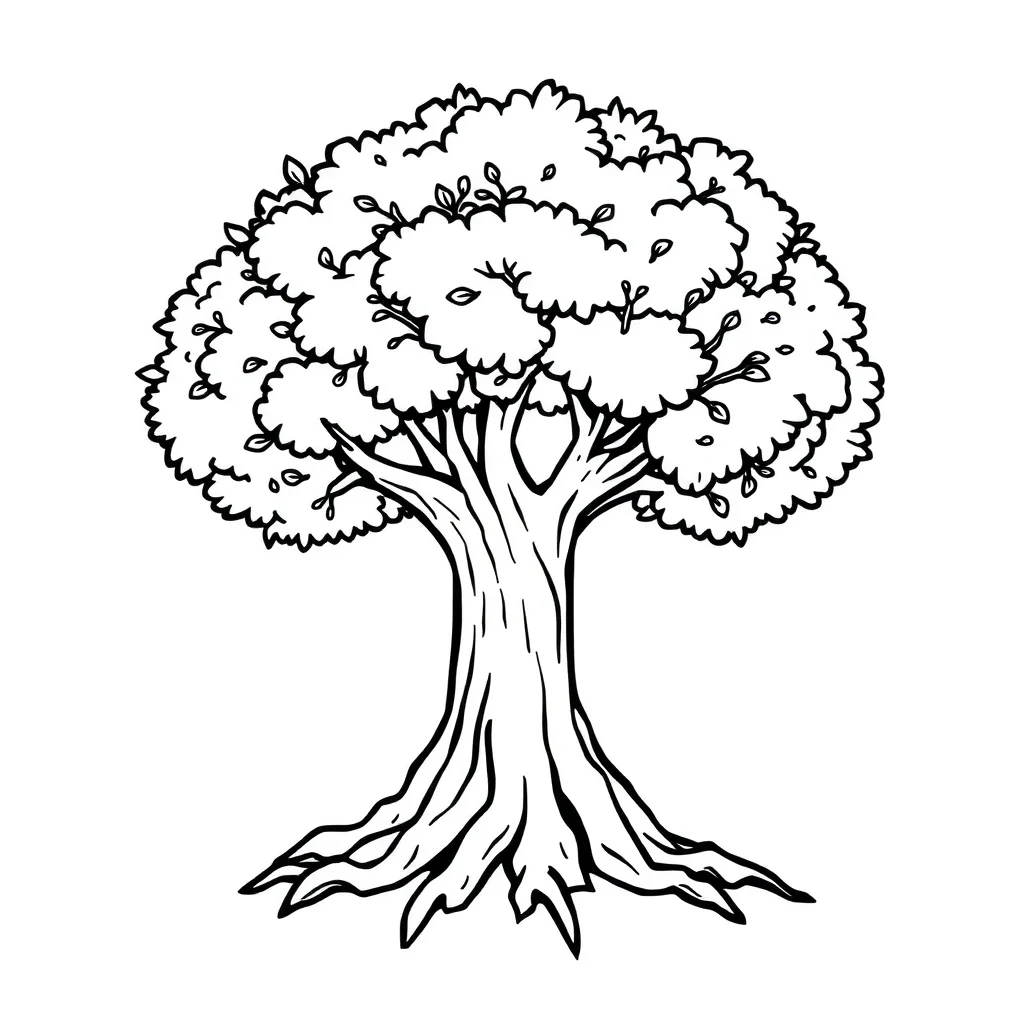 Trees a tree with roots — easy trees coloring page