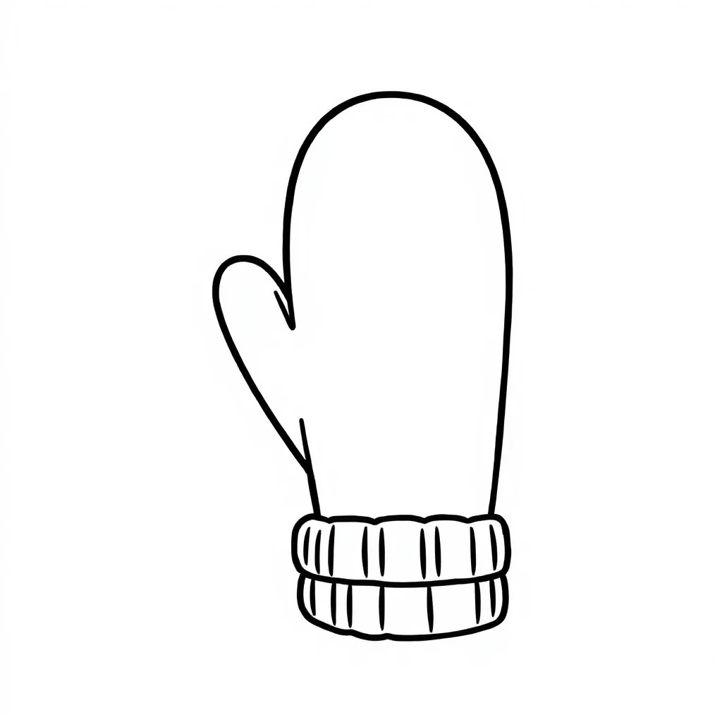 Winter a mitten — Winter coloring page