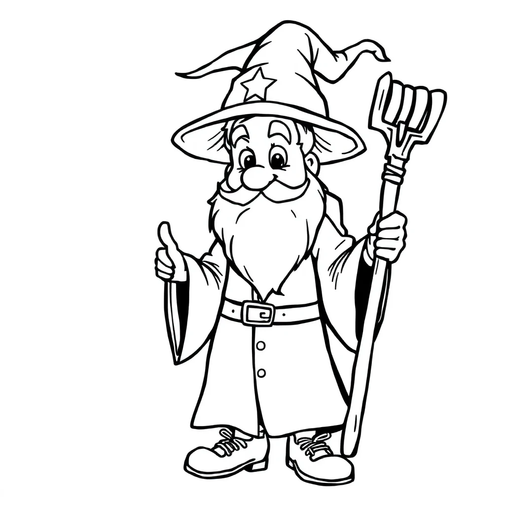 Wizards a friendly wizard — Wizards coloring page