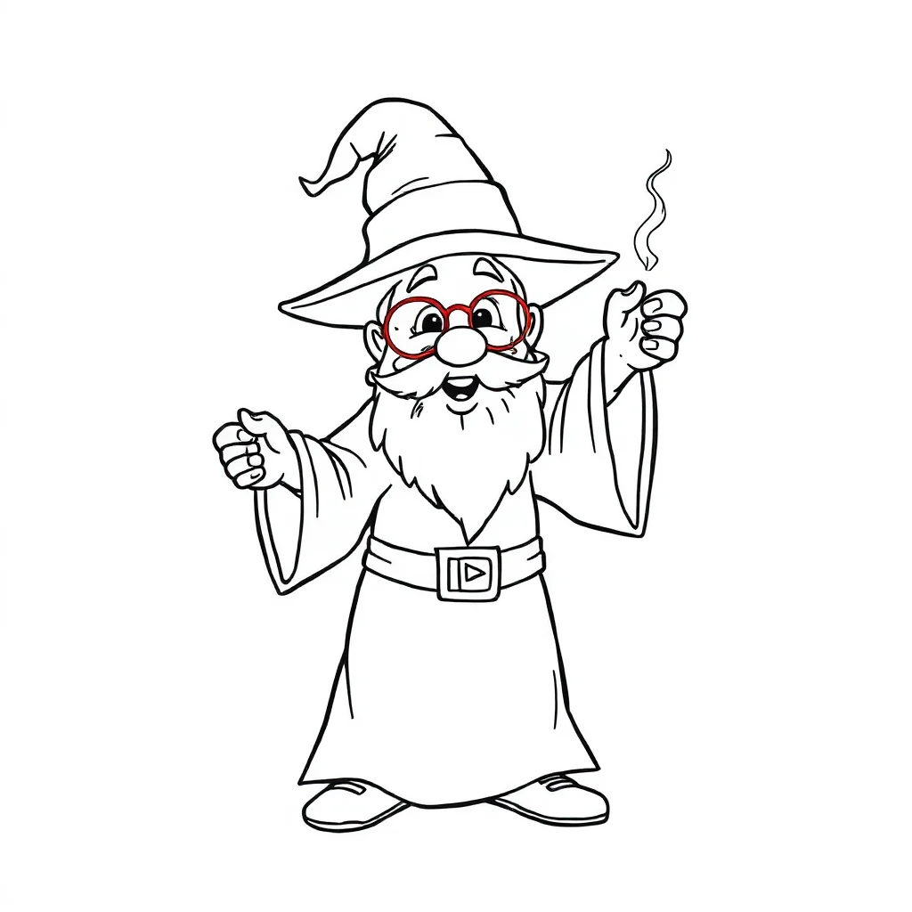 Wizards a wizard casting a spell — easy wizards coloring page