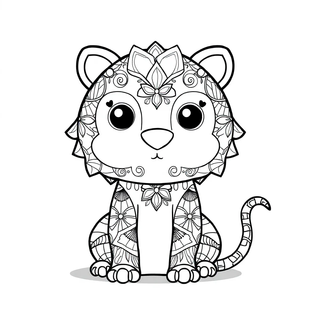 Zentangle a zentangle animal — easy zentangle coloring page