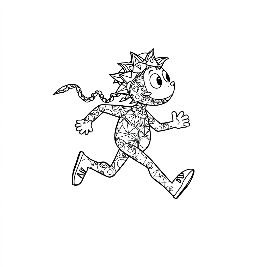 Zentangle a zentangle pattern running — easy zentangle coloring page