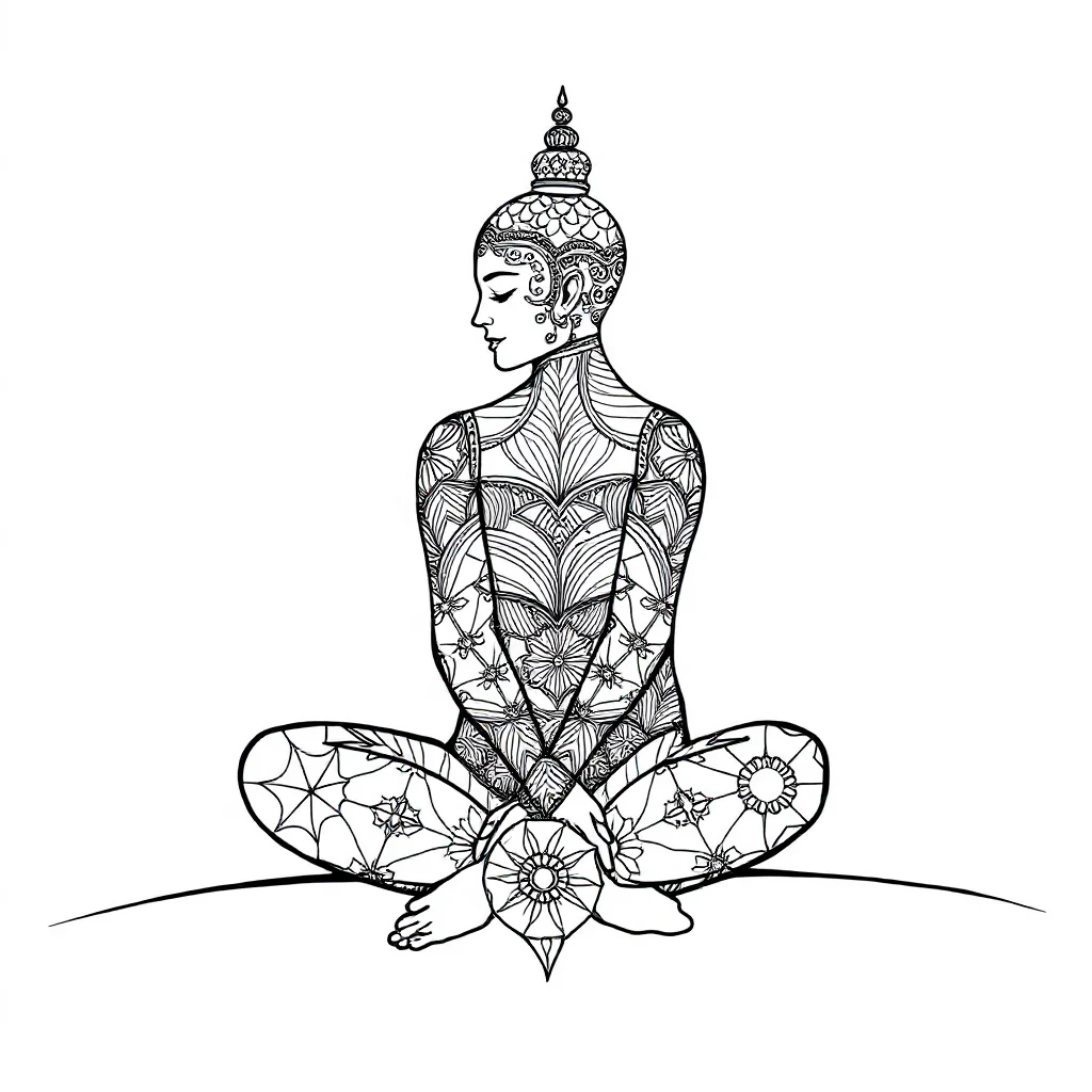 Zentangle a zentangle pattern sitting — Zentangle coloring page
