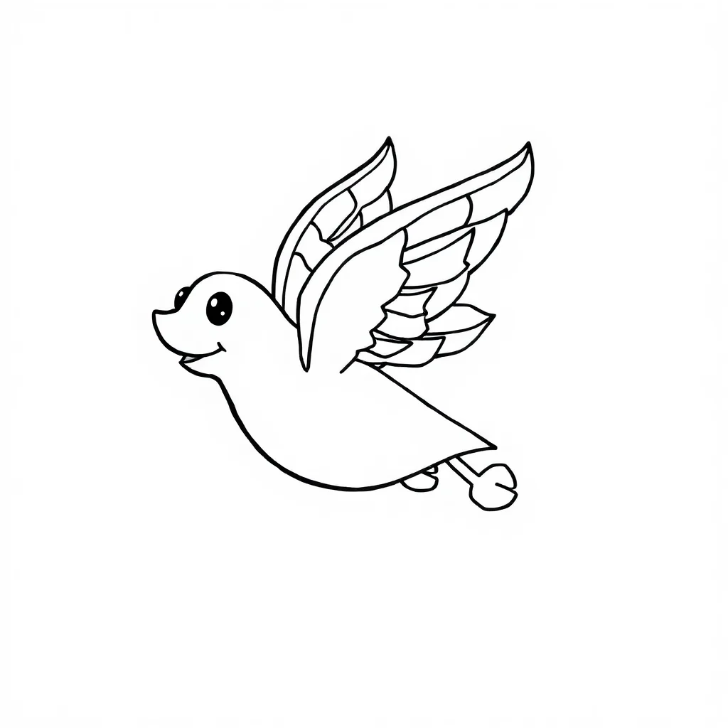Zentangle an abstract zentangle flying — easy zentangle coloring page